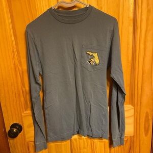 Women’s Blue Long Sleeve Shirt with Pocket